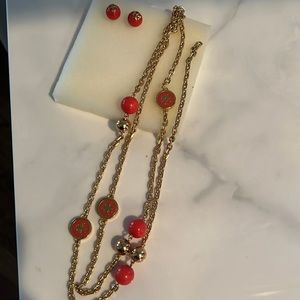 Tory Burch earrings and necklace.